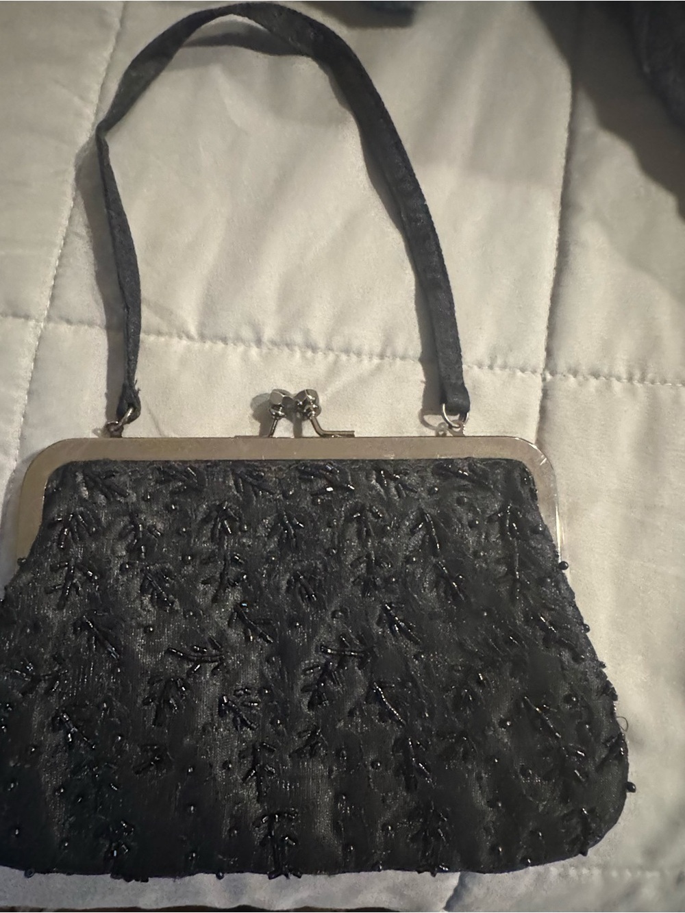 Black Beaded Evening Handbag